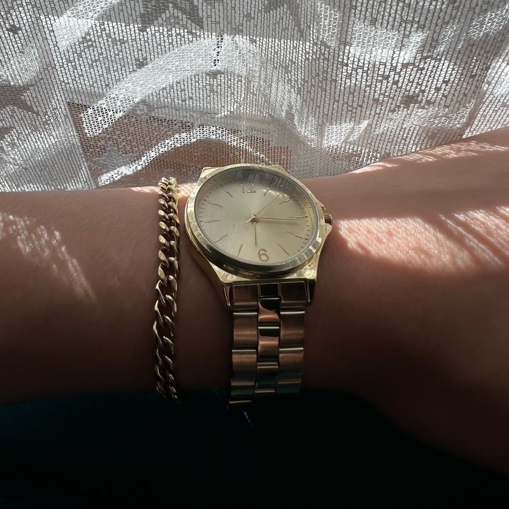 Urban Outfitters Stainless Steel Gold Plated Wrist Watch